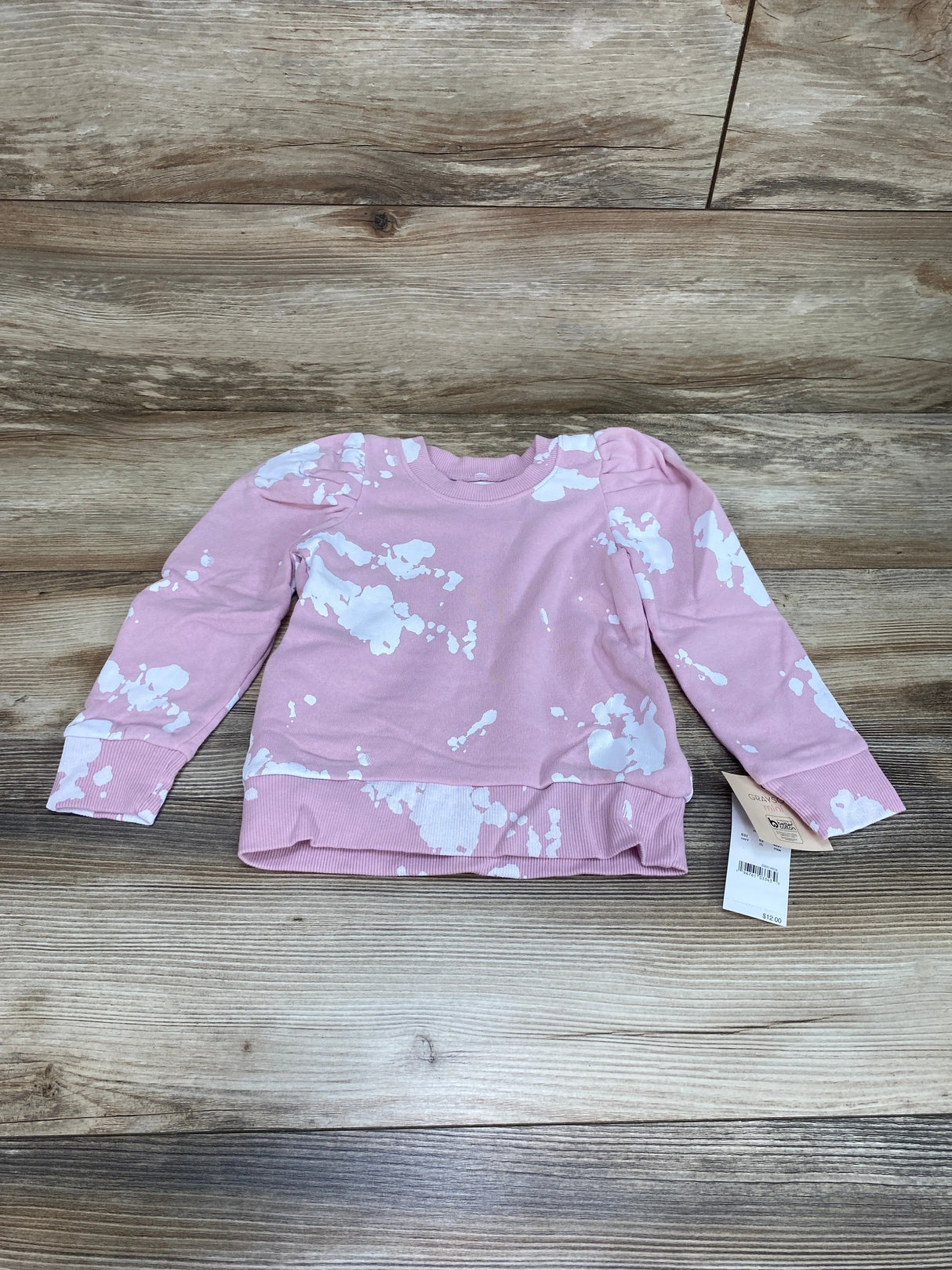 NEW Grayson Mini Puff Sleeve Pink Sweatshirt sz 3T