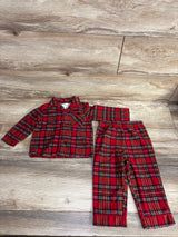 Little Me 2pc Plaid Coat Style Pajama Set Red sz 18m