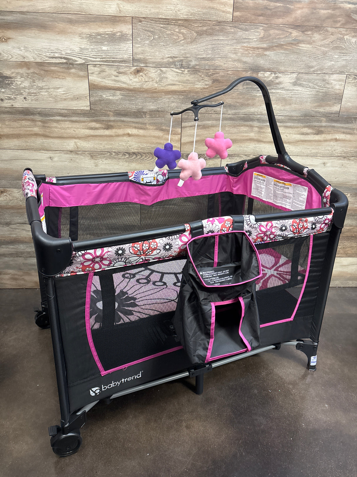 Baby Trend Nursery Center Playard in Floral Garden