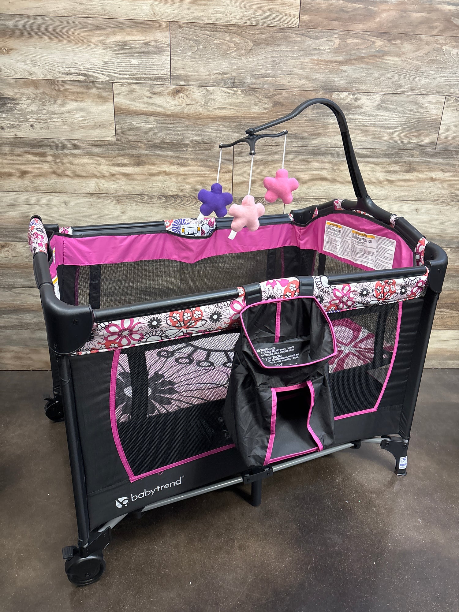 Baby Trend Nursery Center Playard in Floral Garden