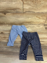 Simple Joys 2pk Striped Pants Blue sz 3-6m