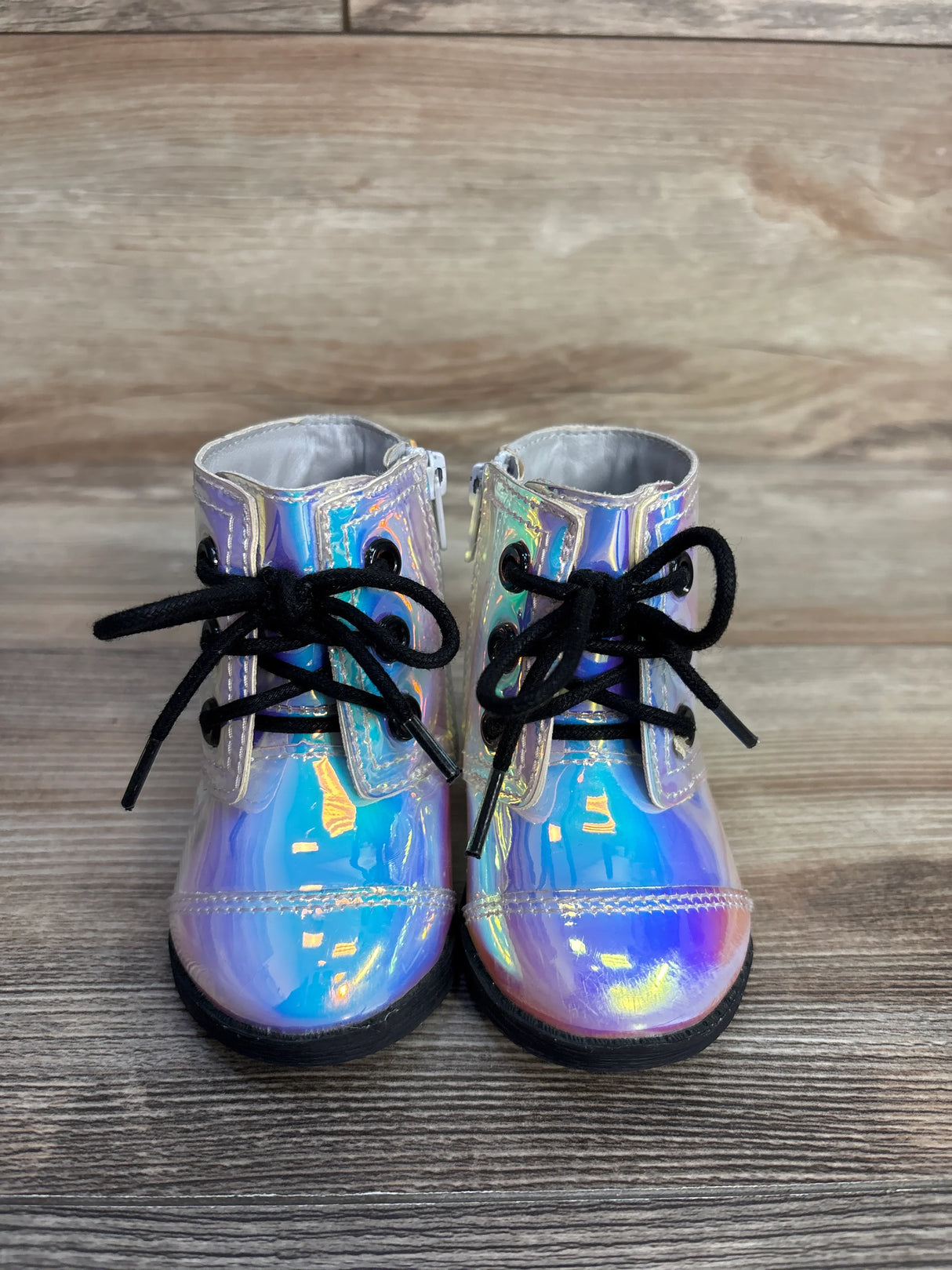 Wonder Nation Iridescent Shine Moto Booties sz 3c
