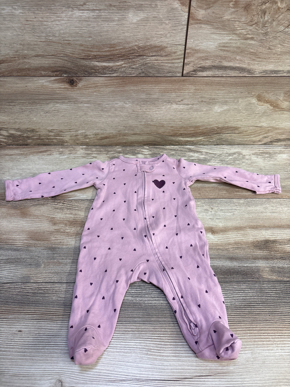 Simple Joys Heart Print Sleeper Pink sz 0-3m
