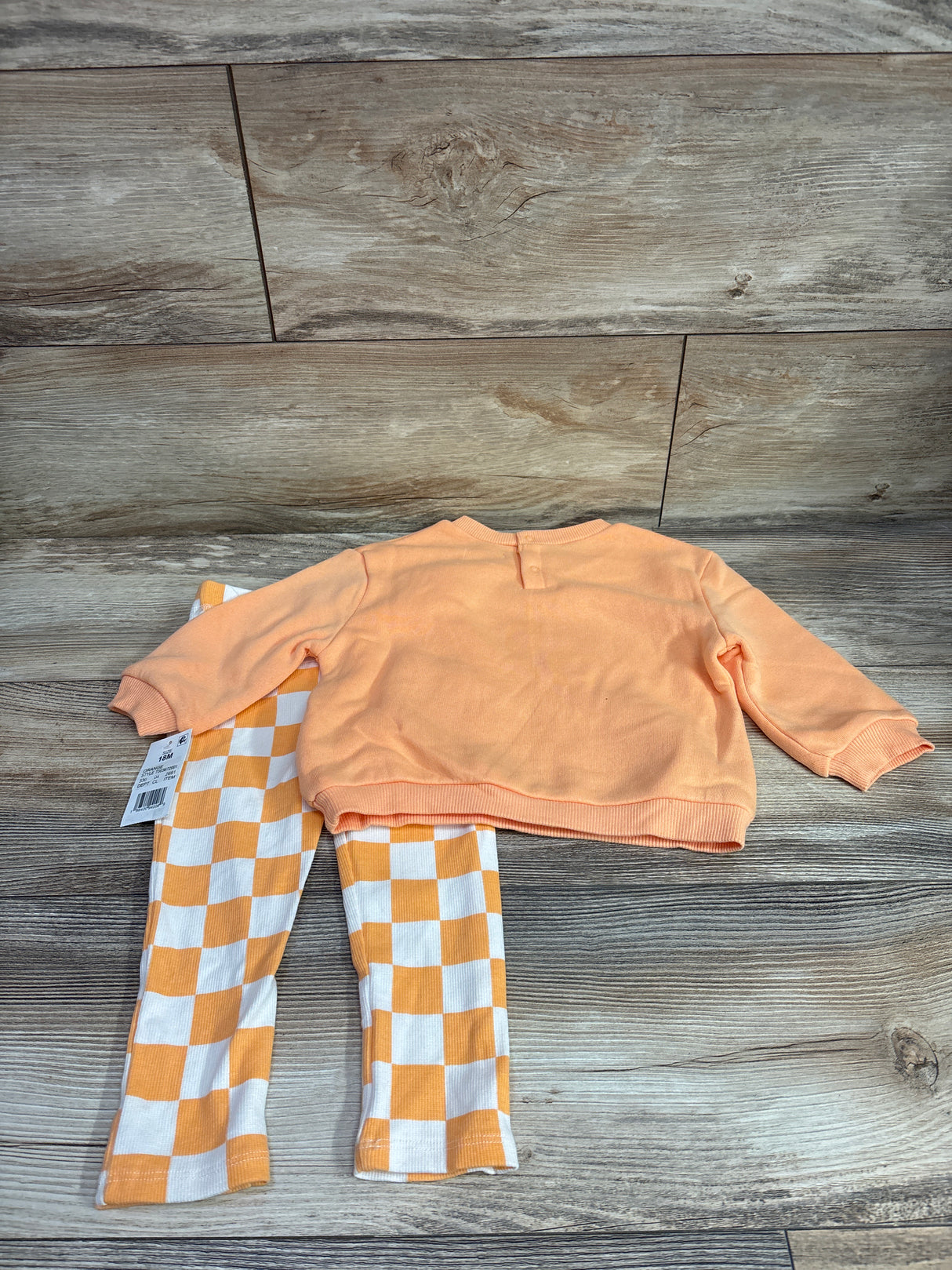 NEW Grayson Mini 2pc Pumpkin Bear Sweatshirt & Pants Set Orange sz 18m