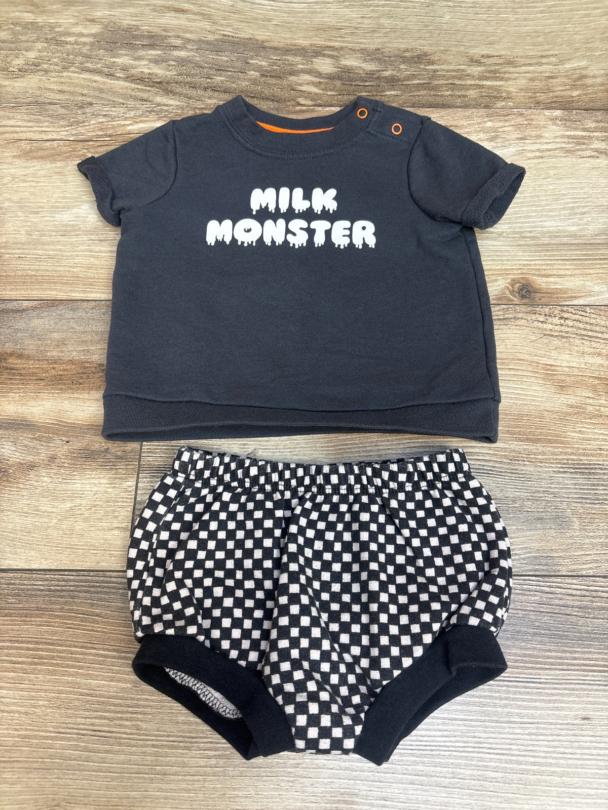 Cat & Jack 2pc Milk Monster Shirt & Bloomers Set Grey sz 3-6m