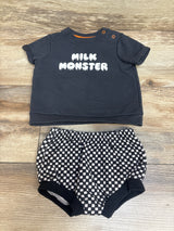 Cat & Jack 2pc Milk Monster Shirt & Bloomers Set Grey sz 3-6m