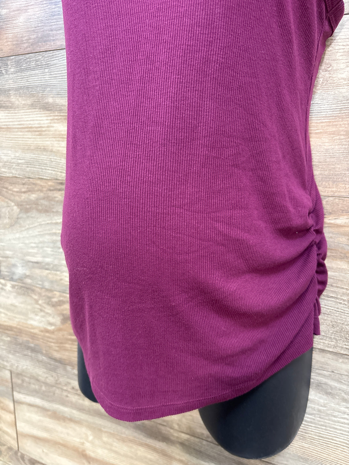 Ruched Maternity Ribbed Tank Maroon sz Small