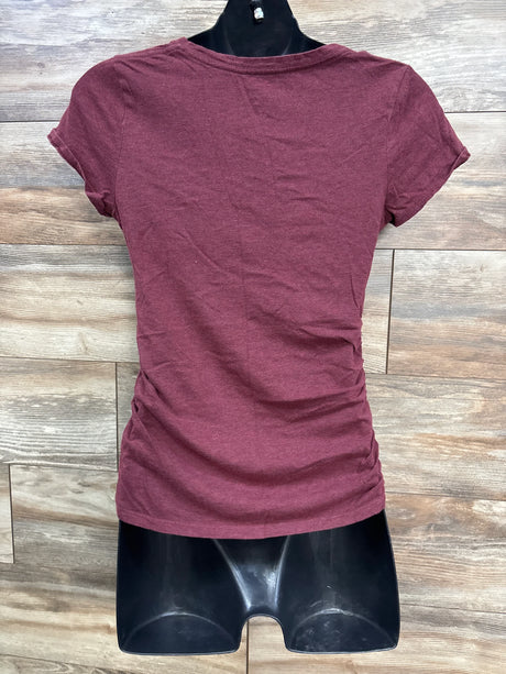 Isabel Maternity Ruched Shirt Maroon sz Small - Me n Mommy To Be