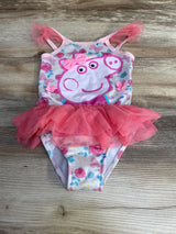 1pc Floral Peppa Pig Swimsuit Pink sz 12-18m