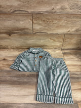 Bearpaw 2pc Coat Style Pajama Set Green sz 12m