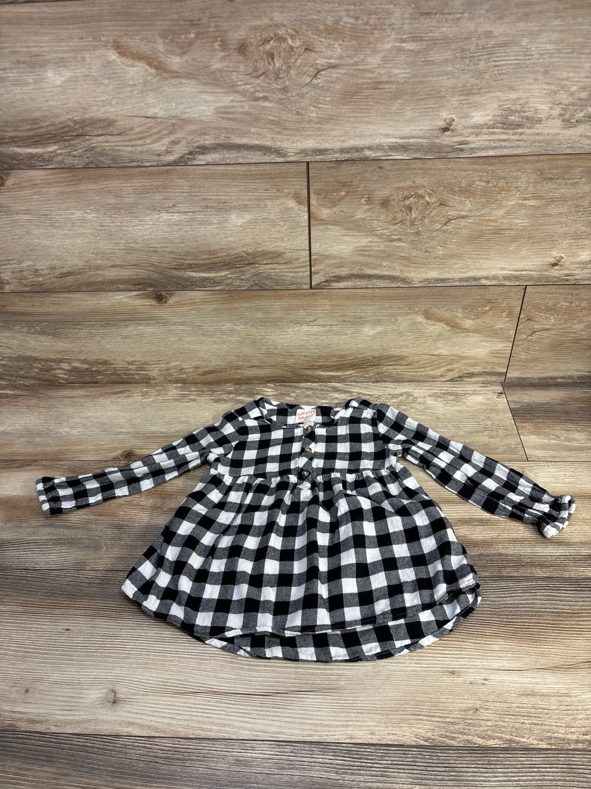 Jumping Beans Black & White Check Top sz 2T