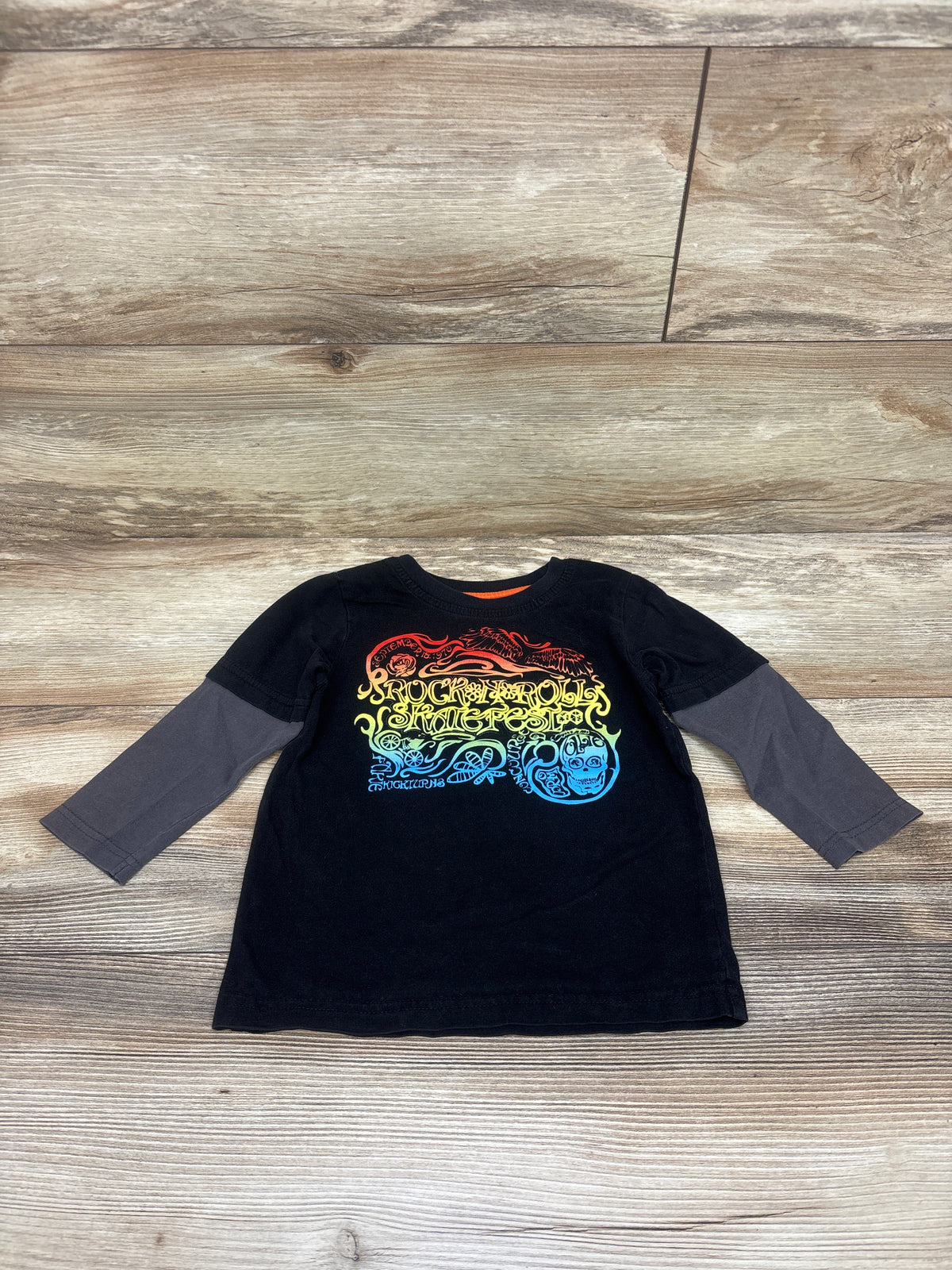 Utility Rock n Roll Long Sleeve Graphic Shirt Black sz 24m