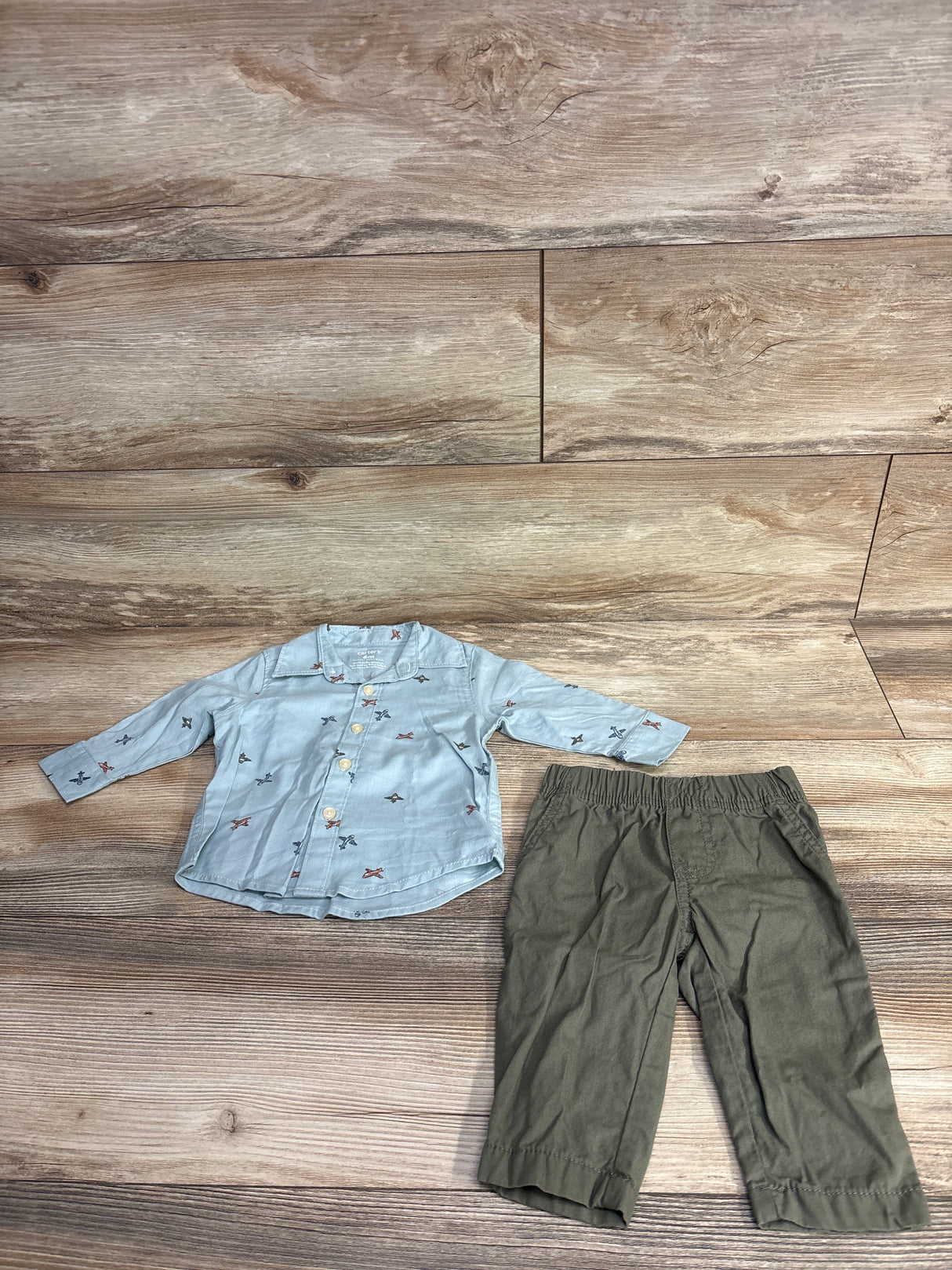 Carter's 2pc Button Down Shirt & Pants Set Blue sz 6m