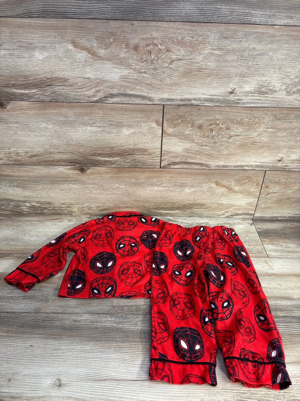 Marvel Spiderman 2pc Pajama Set Coat-Style Top & Pants Red sz 2T