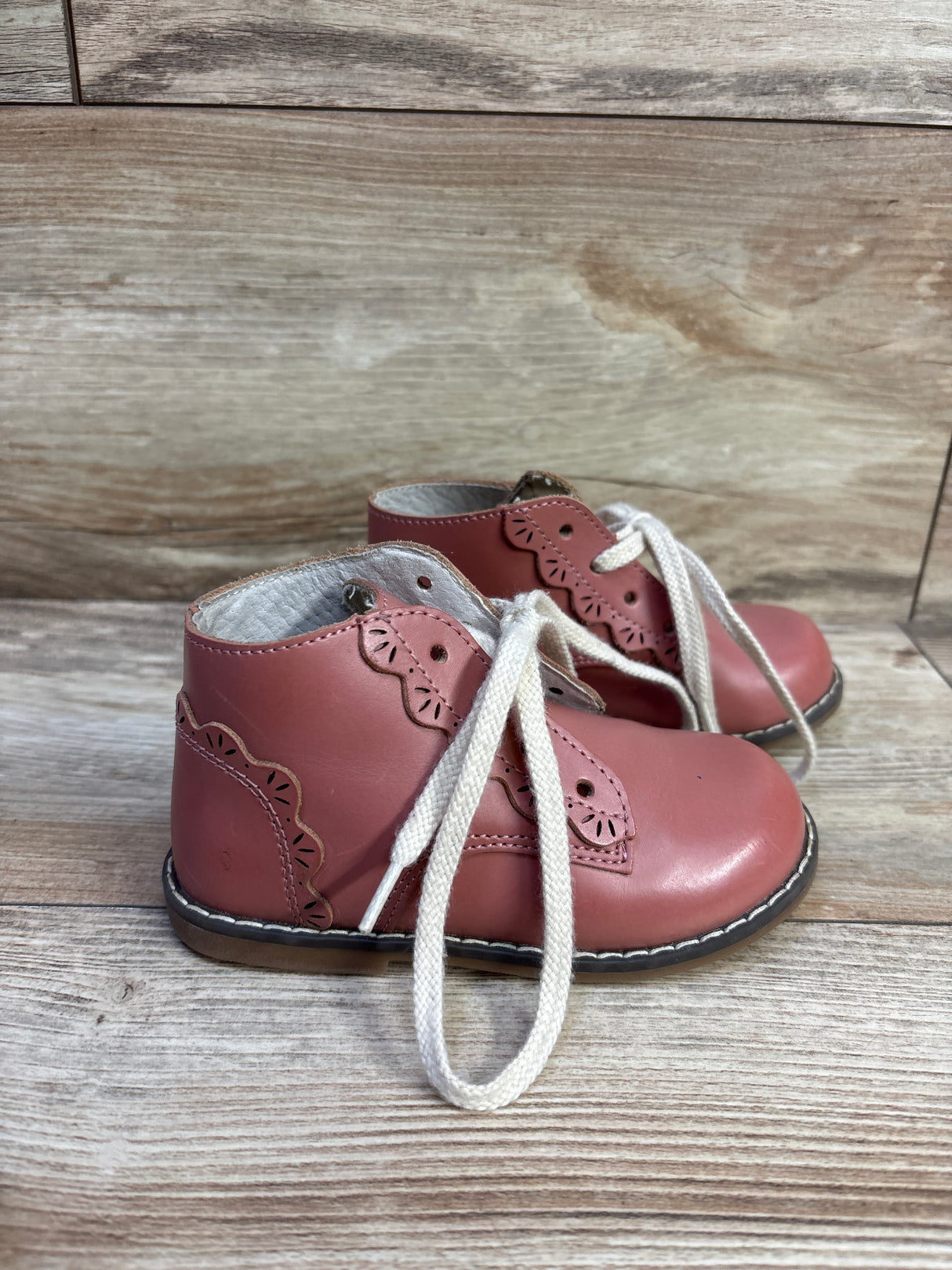 L'AMOUR Junie Lace Up Boots Pink sz 7c