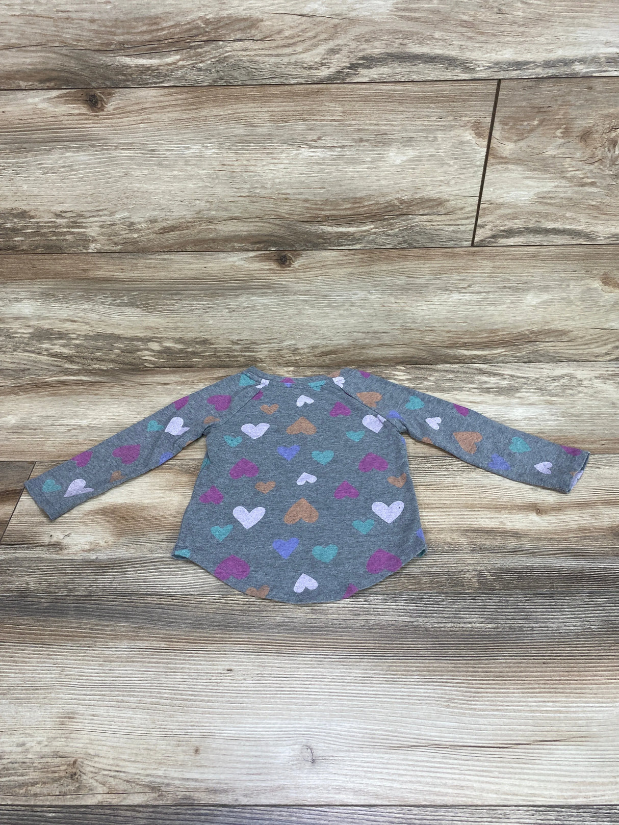 Cat & Jack Heart Print Shirt Grey sz 2T