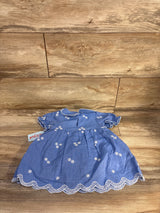 NEW Cat & Jack 2pc Embroidered Chambray Dress & Bloomers Set Blue sz 12m
