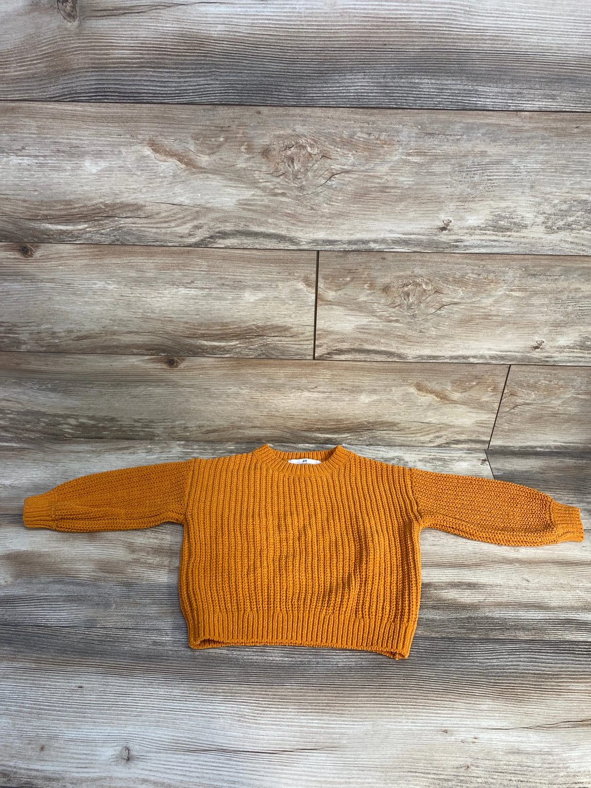 H&M Chunky Knit Pull Over Sweater Orange sz 3-4T