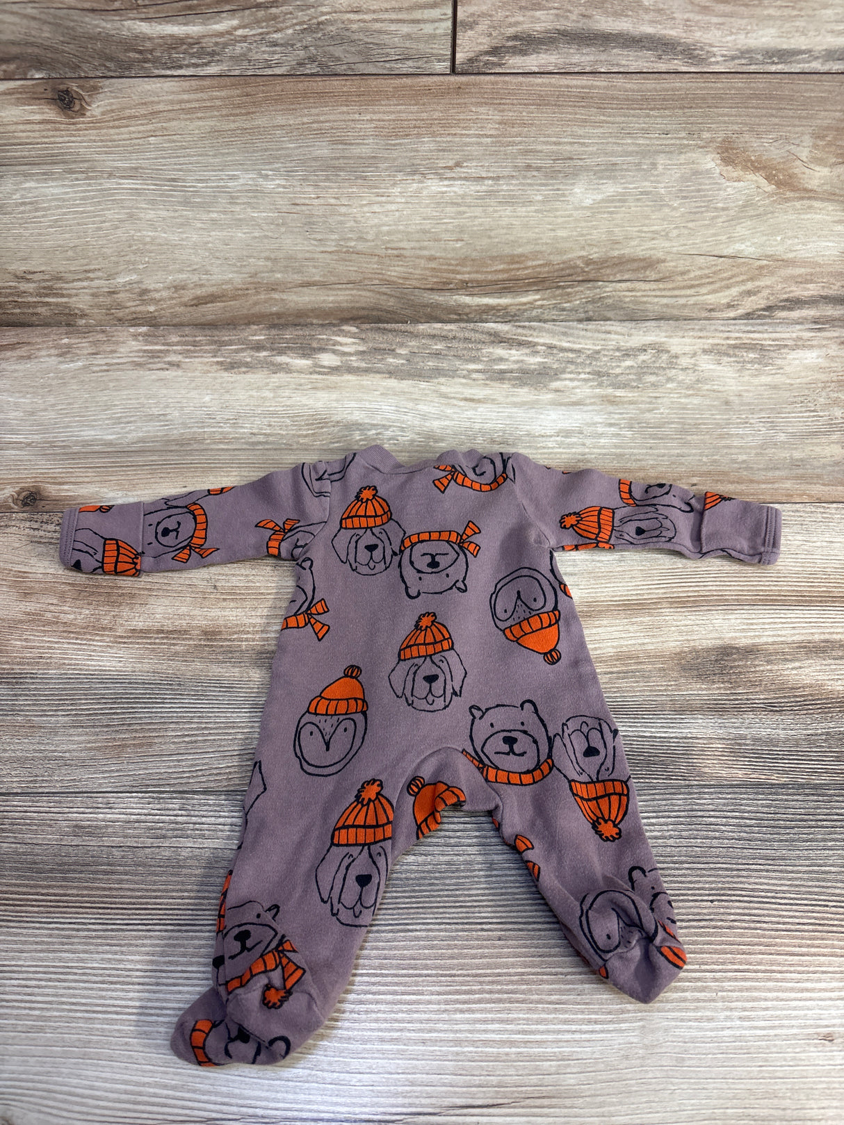 Carter's Animal Print Sleeper Brown sz Preemie