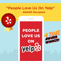 4 Time Award Winner Award from Yelp for having customer love us