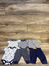 MAMIMAKA 6pc Bodysuit & Pant Set Navy sz 3m