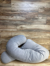Velour U-Shaped Pregnancy Pillow, Grey