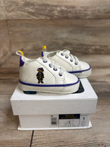 Ralph Lauren Quilton Bear Gore Hi Crib Booties White sz 1c