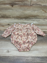 Nicole Miller Floral Long Sleeve Bubble Romper Beige sz 6/9m