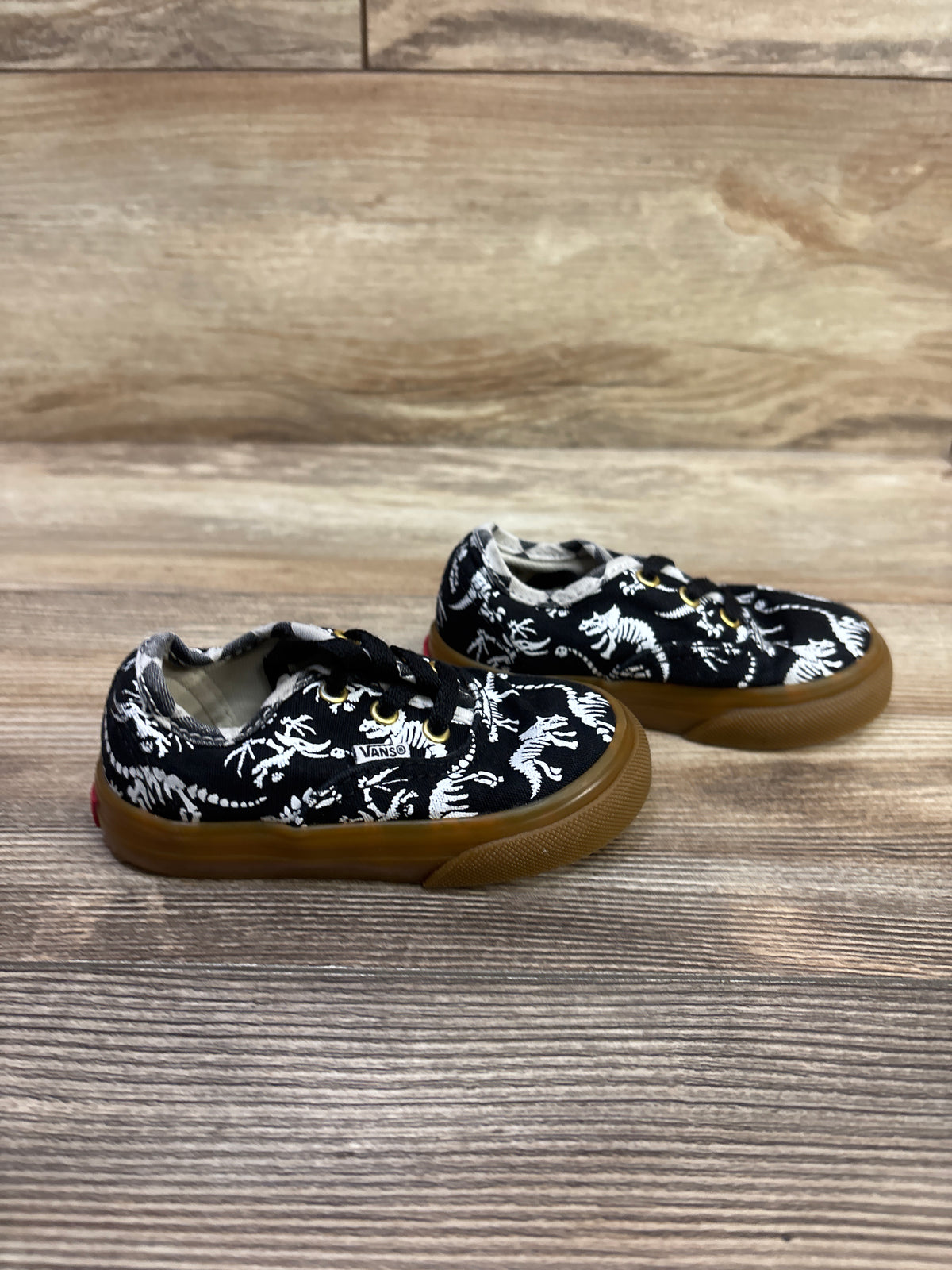 Vans Authentic Dinosaur Skeleton Sneakers Black sz 5.5c