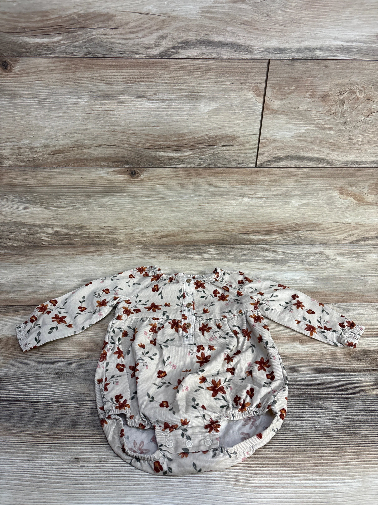 Carter's Floral Corduroy Bubble Romper Tan sz 9m