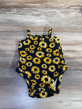 Shein Sunflower Tank Bodysuit Black sz 1-3m