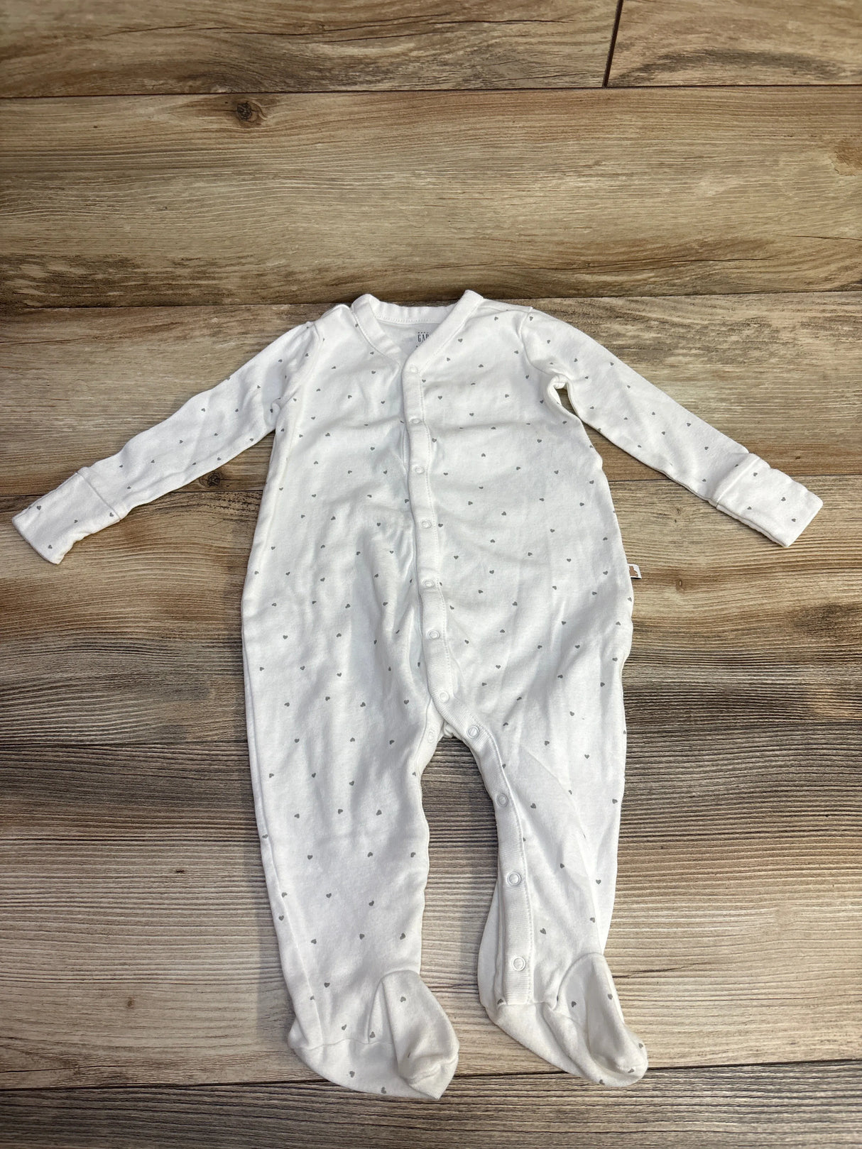 Baby Gap Heart Print Coverall White sz 6-9m