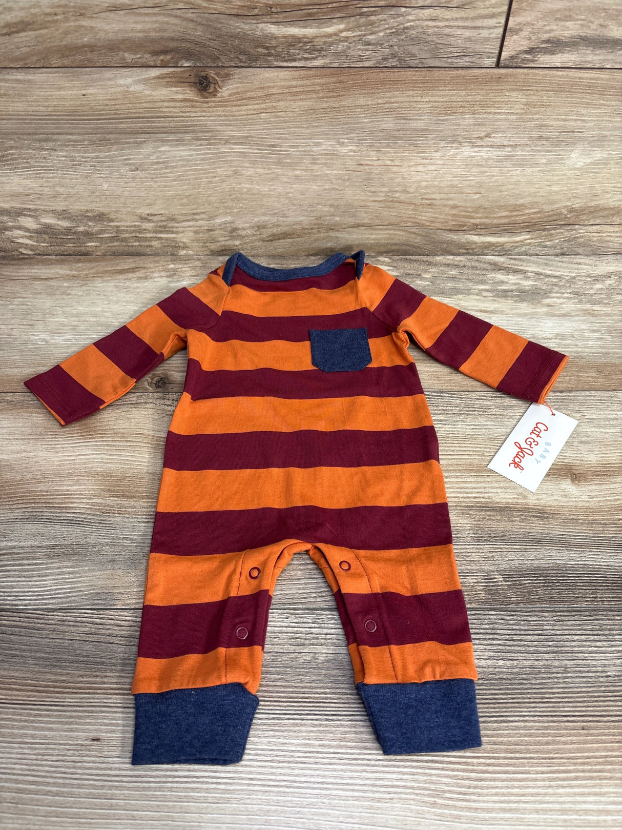 NEW Cat & Jack Striped Coverall Orange sz Newborn