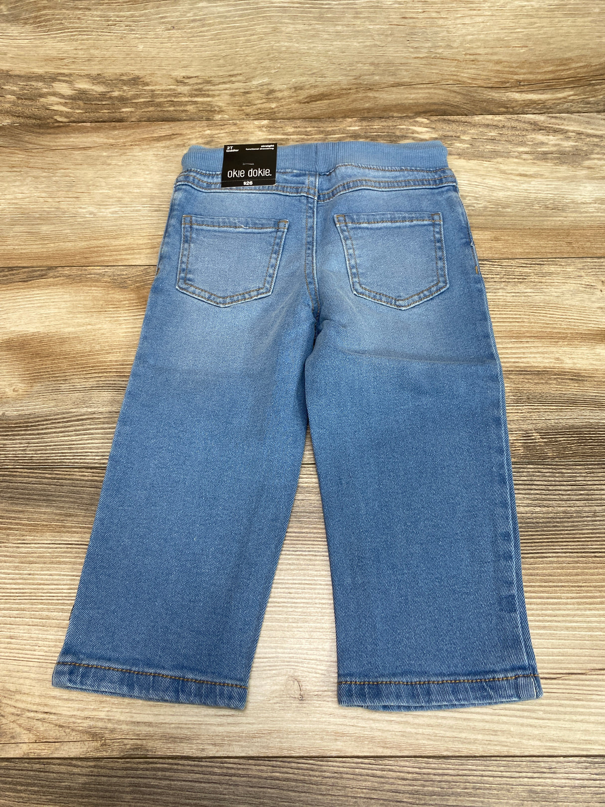 NEW Okie Dokie Straight Drawstring Blue Jeans sz 2T