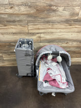 Baby Trend Nursery Den Playard with Rocking Cradle - Daisy Pink