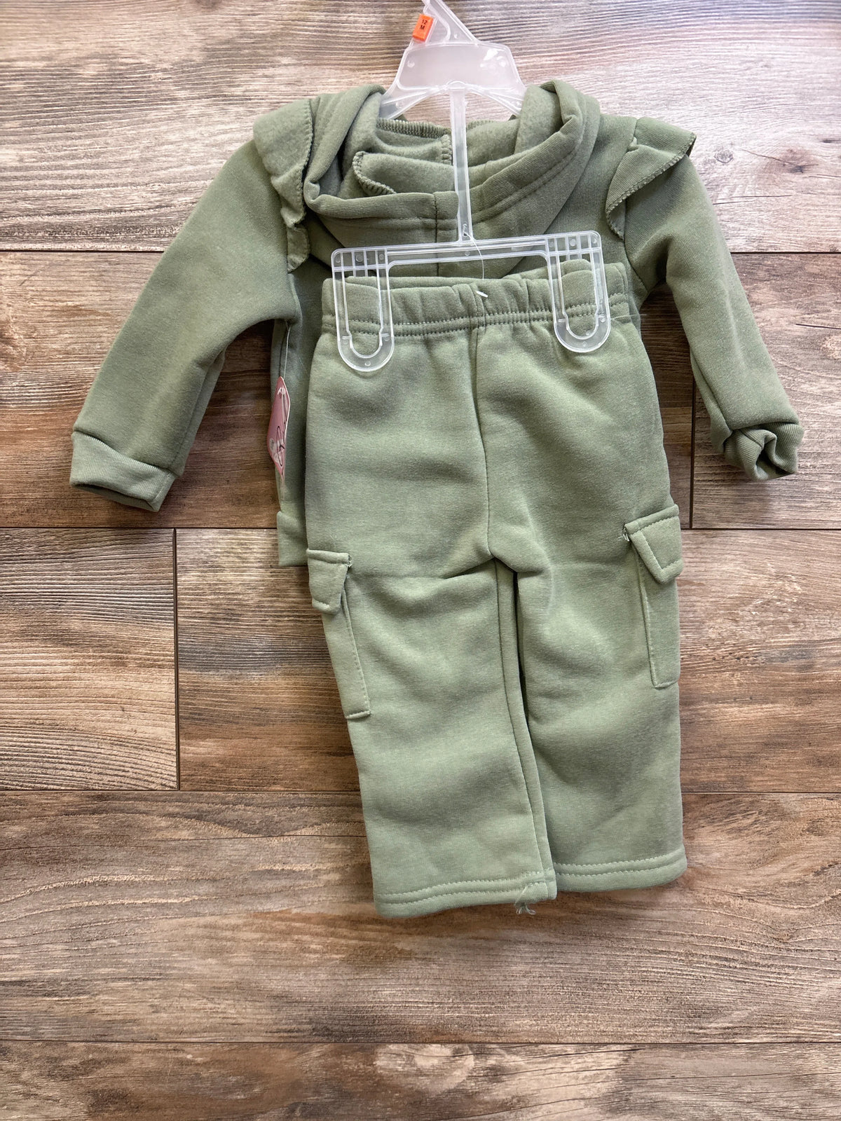 NEW Real Love 2pc Zip-Up Hoodie & Pants Set Green sz 12m