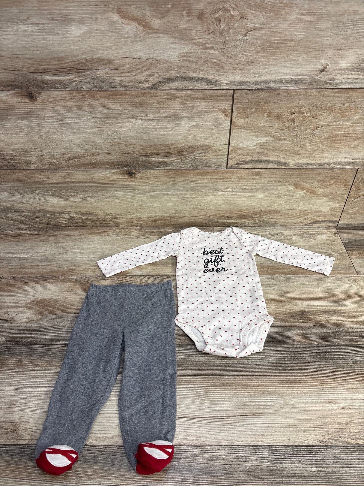 Carter's 2pc Best Girl Ever Bodysuit & Pants Set White sz 9m