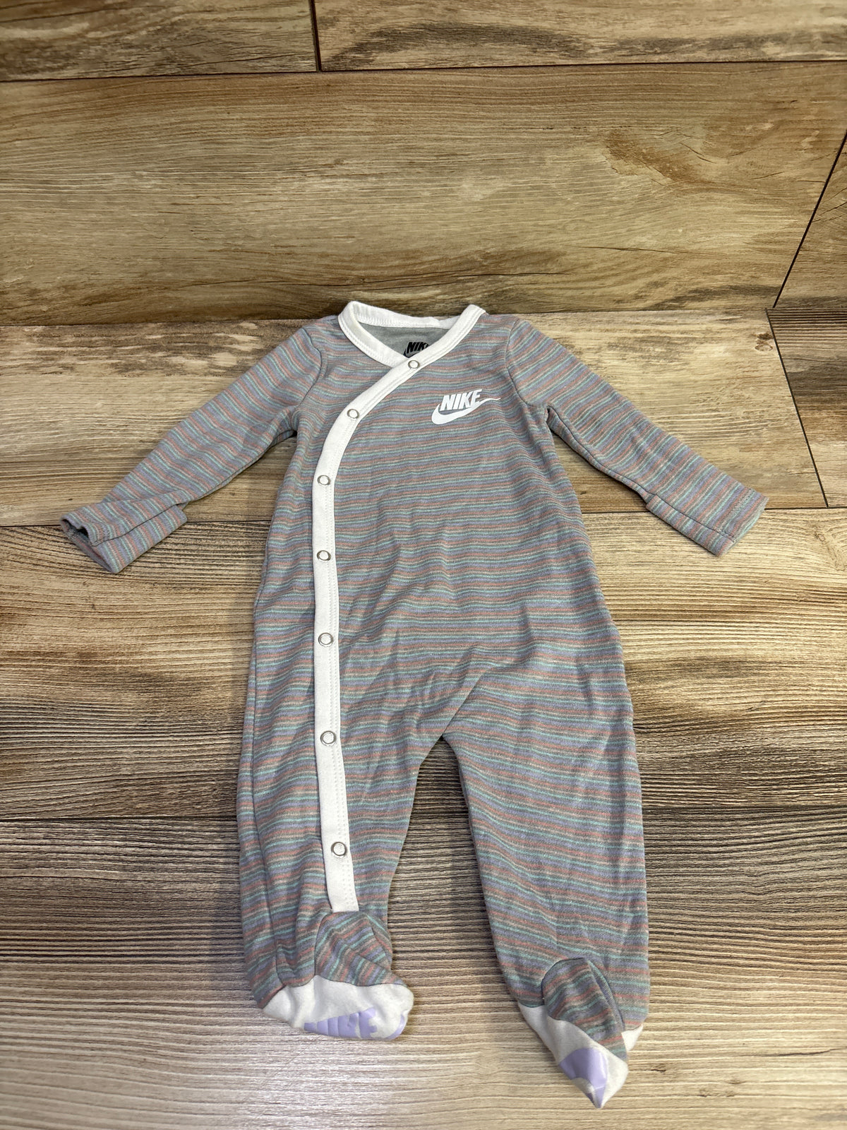 Nike Striped Snap Sleeper Grey sz 3m