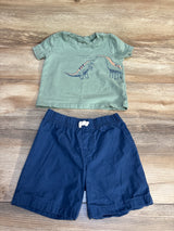 Carter's 2pc Dinosaur Shirt & Shorts Set Olive sz 24m