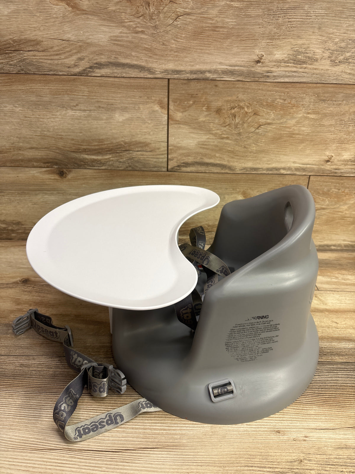 Upseat Baby Floor & Booster Seat with Tray in Grey