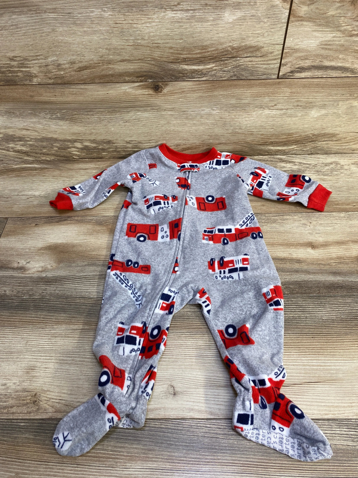 Carter's Firetruck Blanket Sleeper Grey sz 12m