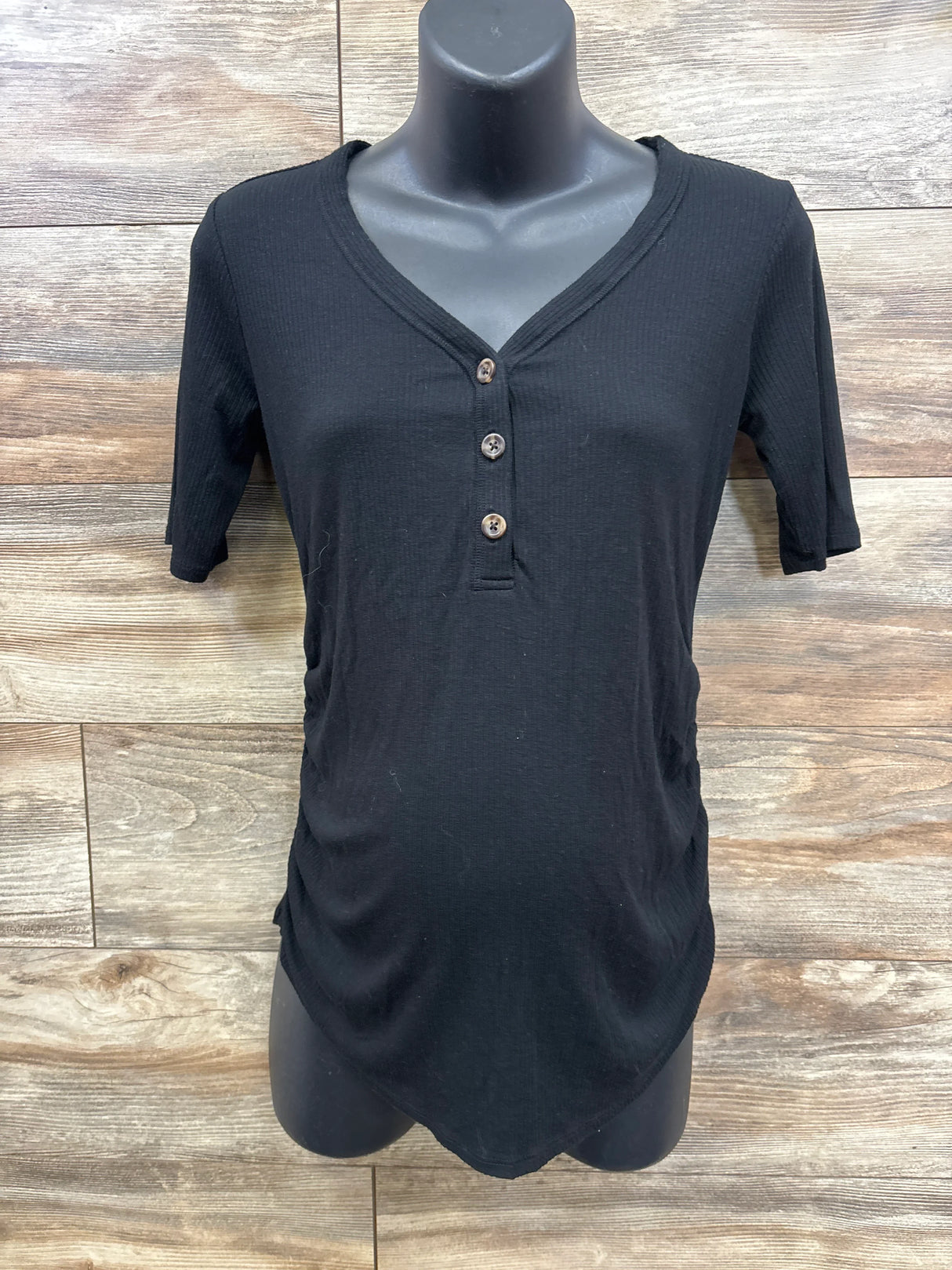 Isabel Maternity Ribbed Shirt Black sz Small