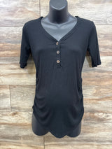 Isabel Maternity Ribbed Shirt Black sz Small