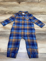 Cat & Jack Plaid Jumpsuit Blue sz 12m