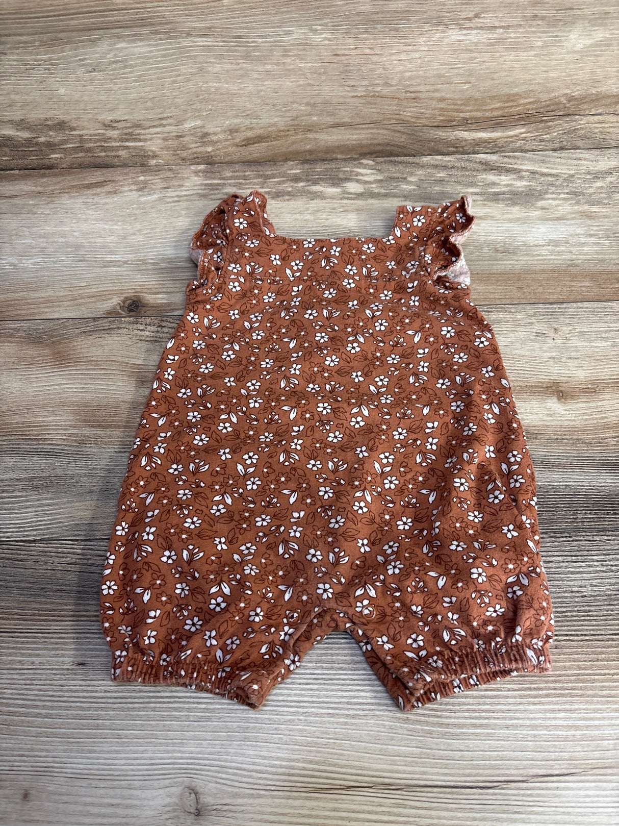 Just One You Floral Shortie Romper Brown sz 9m