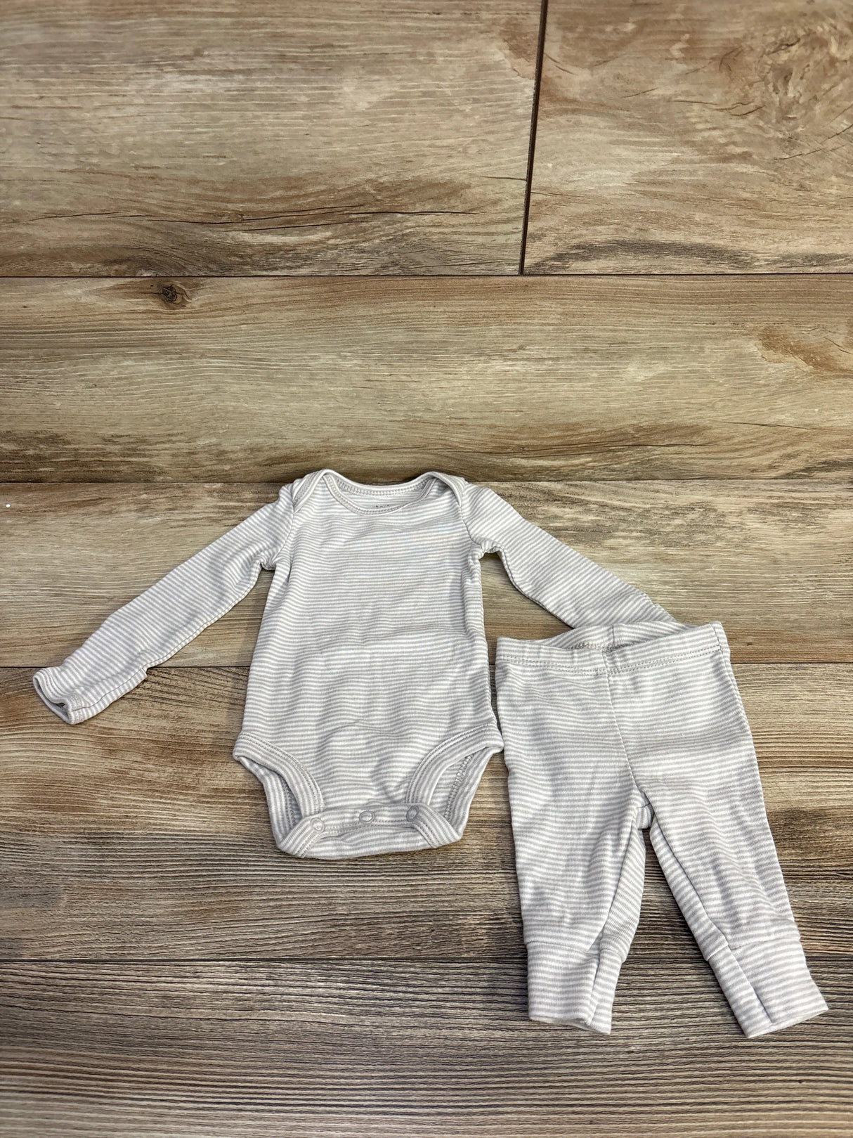 Carter's 2pc Striped Elephant Bodysuit & Pants Set Grey sz Newborn