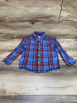 Carter's Plaid Button Down Shirt Blue sz 3T