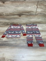 Children's Place 2pc Fair Isle Pajama Set Red/Grey sz 9-12m - Me n Mommy To Be