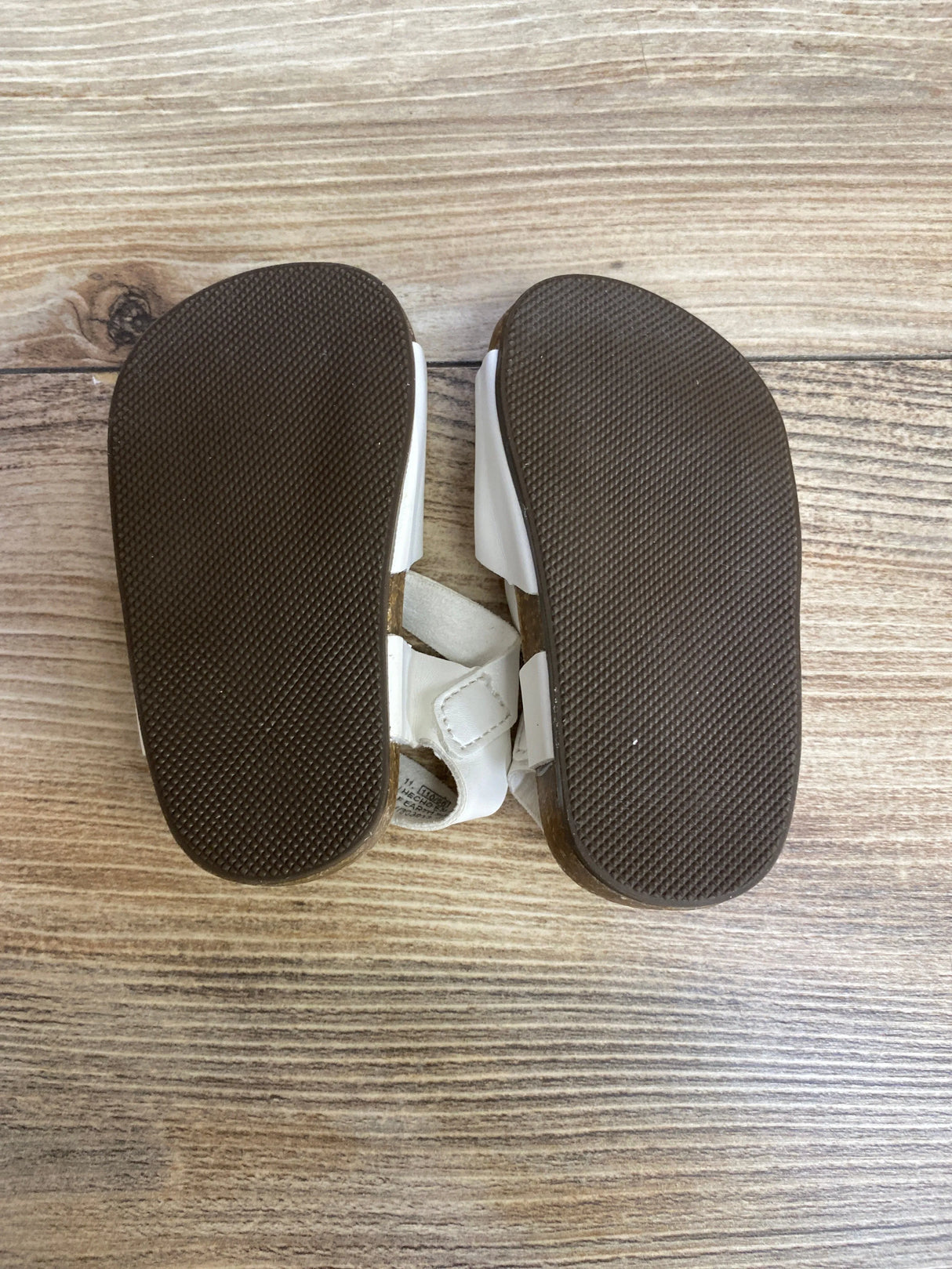 Old Navy Faux-Leather Double-Buckle Sandals White Sz 3c/4c