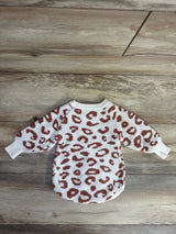 Tiny & Teeny Tots Knit Cotton Leopard Romper Brown sz 12-18m